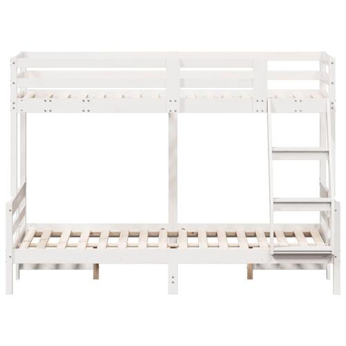 Køjeseng 90x200/120x200 cm massivt fyrretræ hvid