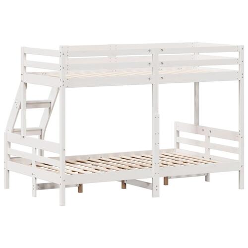 Køjeseng 90x200/120x200 cm massivt fyrretræ hvid