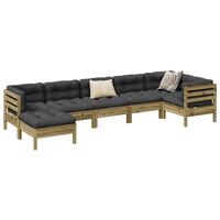 Sofasæt til haven 7 dele med hynder imprægneret fyrretræ