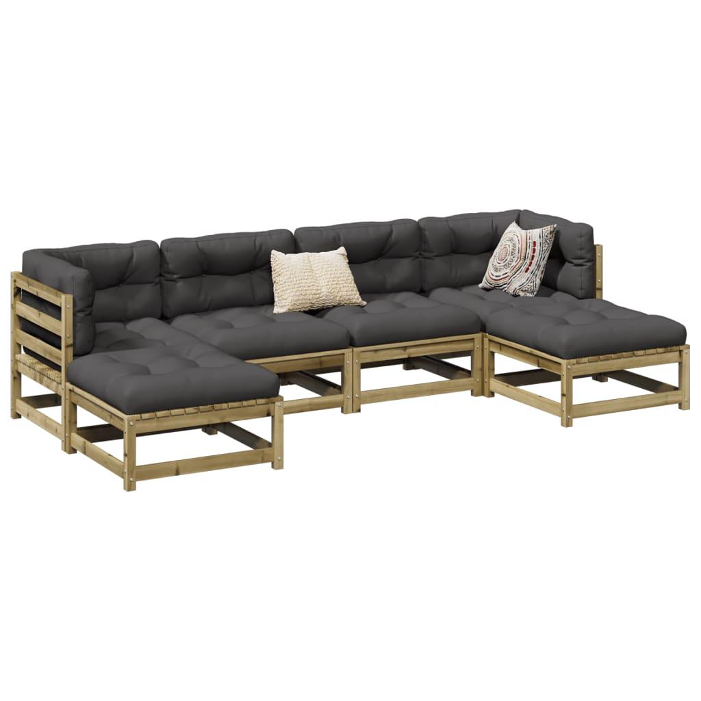 Sofasæt til haven 6 dele imprægneret fyrretræ