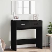 Makeupbord med spejl 80x39x80 cm sort