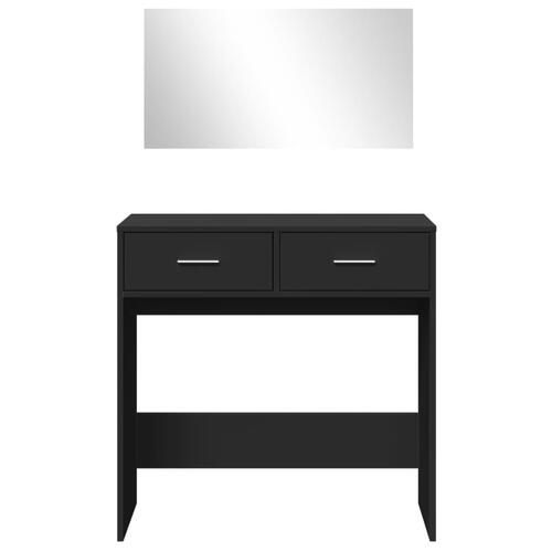 Makeupbord med spejl 80x39x80 cm sort