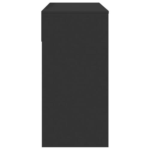 Makeupbord med spejl 80x39x80 cm sort