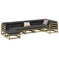 Sofasæt til haven 7 dele med hynder imprægneret fyrretræ