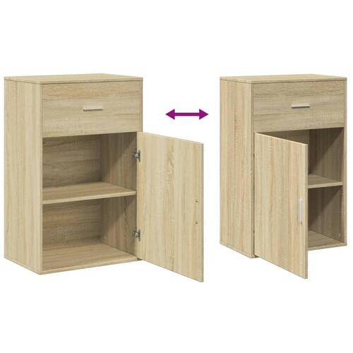 Opbevaringsskab 56,5x39x90 cm konstrueret træ sonoma-eg