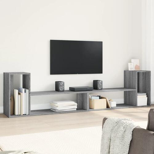 Tv-bord 2 stk. 100x30x50 cm konstrueret træ grå sonoma-eg
