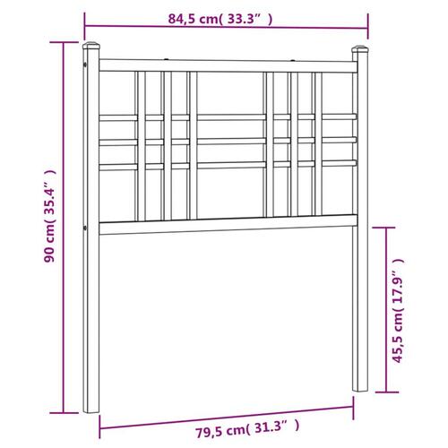 Sengegavl 80 cm metal sort