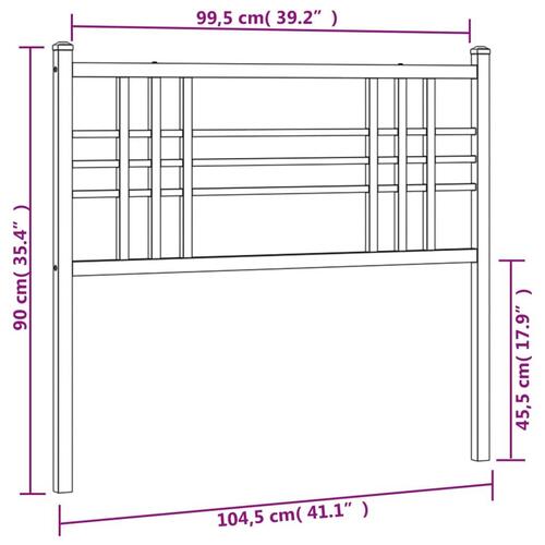 Sengegavl 100 cm metal sort