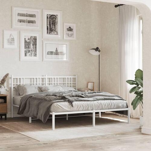 Sengegavl 160 cm metal hvid
