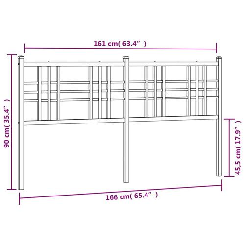 Sengegavl 160 cm metal hvid
