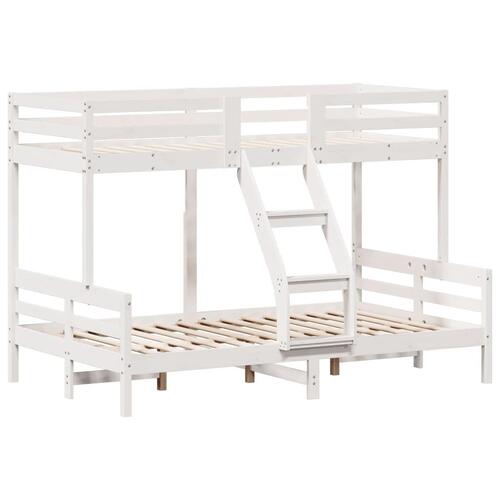 Køjeseng 80x200/120x200 cm massivt fyrretræ hvid