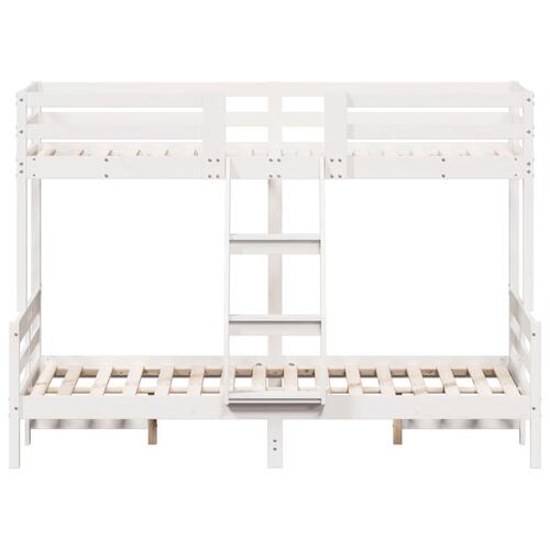Køjeseng 80x200/120x200 cm massivt fyrretræ hvid