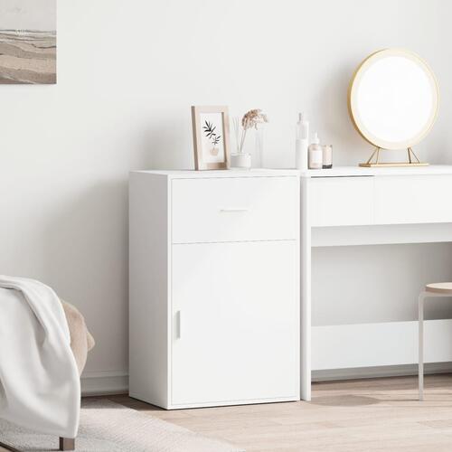 Opbevaringsskab 56,5x39x90 cm konstrueret træ hvid