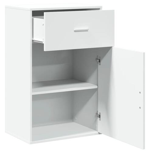 Opbevaringsskab 56,5x39x90 cm konstrueret træ hvid