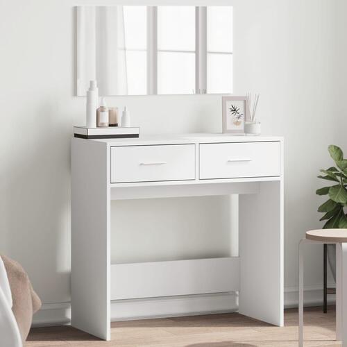 Makeupbord med spejl 80x39x80 cm hvid