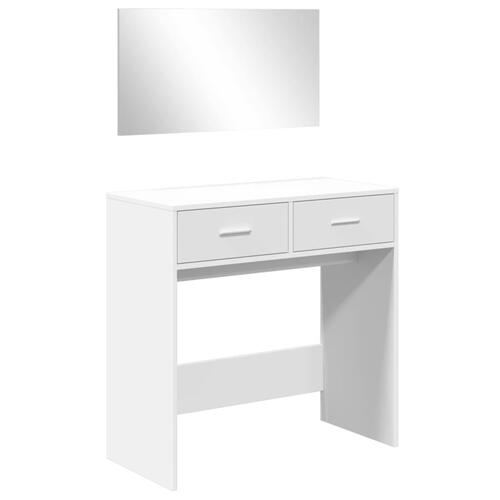 Makeupbord med spejl 80x39x80 cm hvid