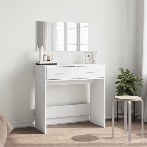 Makeupbord med spejl 80x39x80 cm hvid
