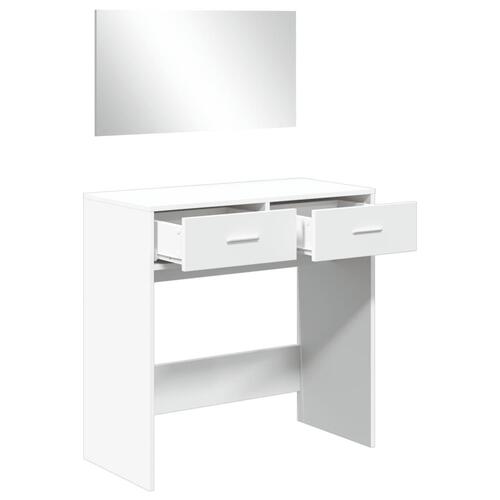 Makeupbord med spejl 80x39x80 cm hvid