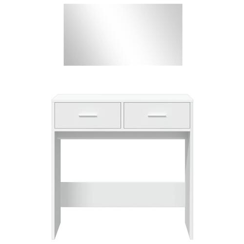 Makeupbord med spejl 80x39x80 cm hvid