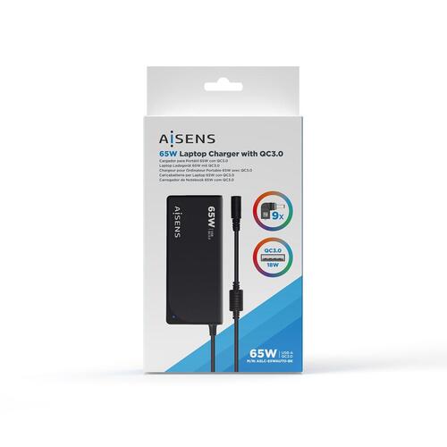 Laptop-oplader Aisens ASLC-65WAUTO-BK 65 W