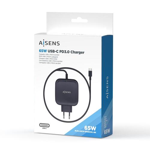 Vægoplader Aisens ASCH-1PD65WL-BK Sort 65 W (1 enheder)