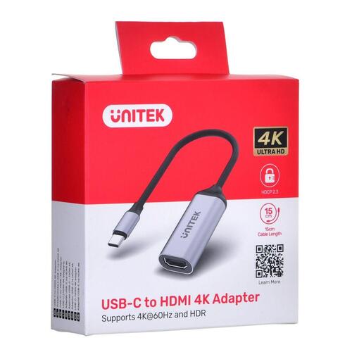 USB-C til HDMI-kabel Unitek V1420A Sort 15 cm