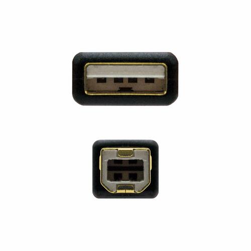 USB 2.0 A til USB B-kabel NANOCABLE 10.01.1203 Sort 3 m (1 enheder)