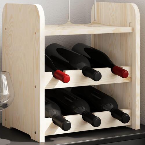 Vinreol med topplade 33x25x37 cm massivt fyrretræ