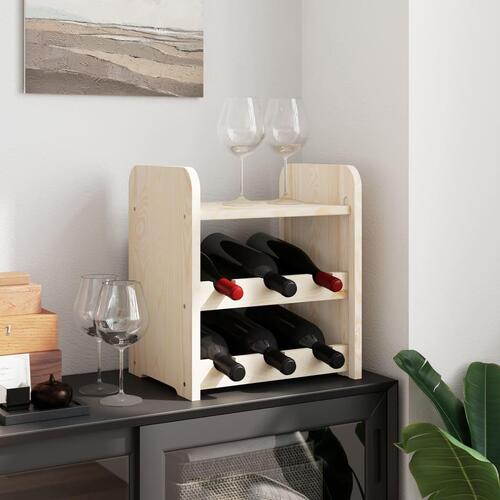 Vinreol med topplade 33x25x37 cm massivt fyrretræ