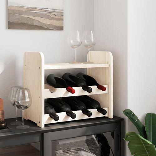 Vinreol med topplade 43x25x37 cm massivt fyrretræ