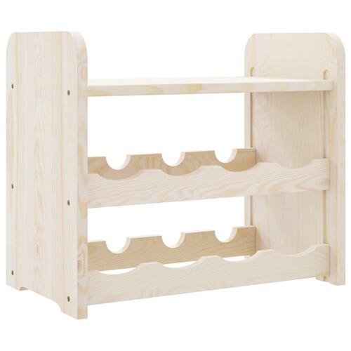 Vinreol med topplade 43x25x37 cm massivt fyrretræ