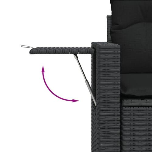 Sofasæt til haven 11 dele med hynder polyrattan sort