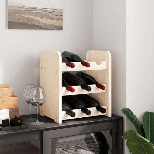 Vinreol 33x25x37 cm massivt fyrretræ
