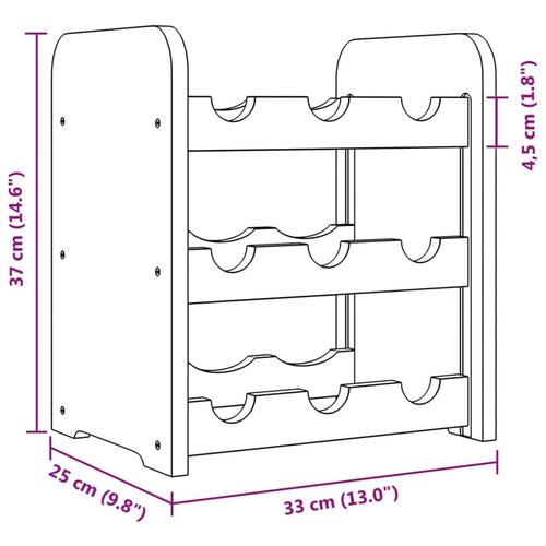 Vinreol 33x25x37 cm massivt fyrretræ