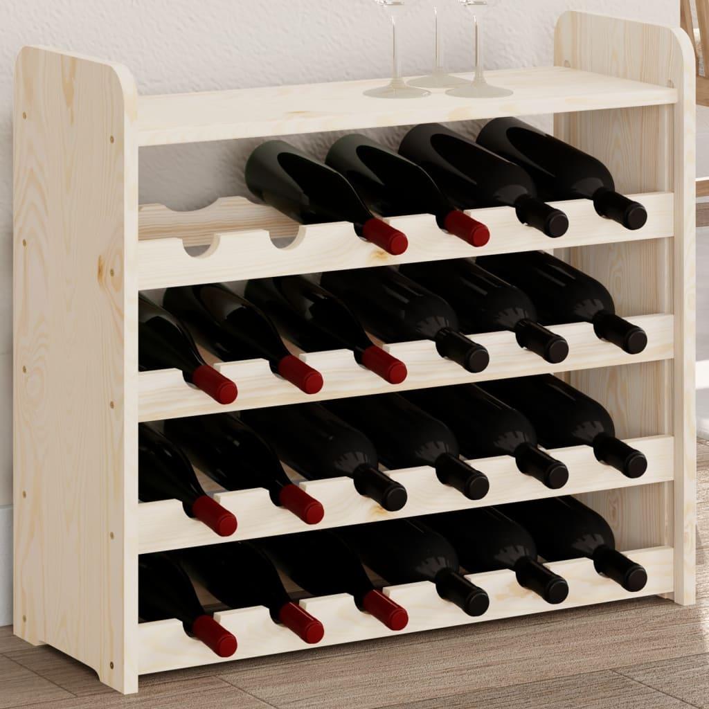 Vinreol med topplade 67,5x25x60 cm massivt fyrretræ