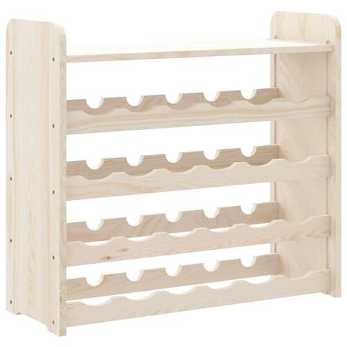 Vinreol med topplade 67,5x25x60 cm massivt fyrretræ