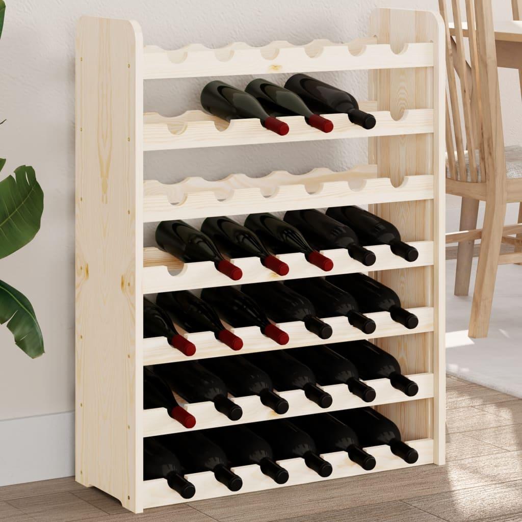 Vinreol 67,5x25x87 cm massivt fyrretræ