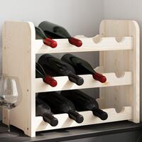 Vinreol 43x25x37 cm massivt fyrretræ