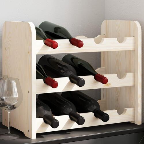 Vinreol 43x25x37 cm massivt fyrretræ