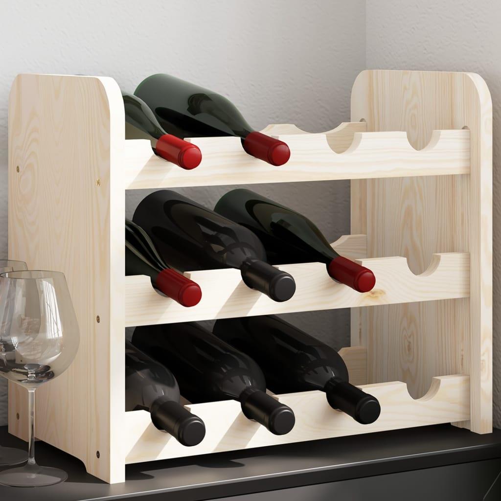 Vinreol 43x25x37 cm massivt fyrretræ