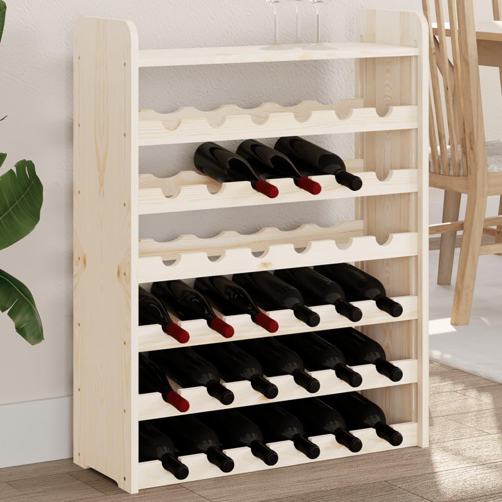Vinreol med topplade 67,5x25x87 cm massivt fyrretræ