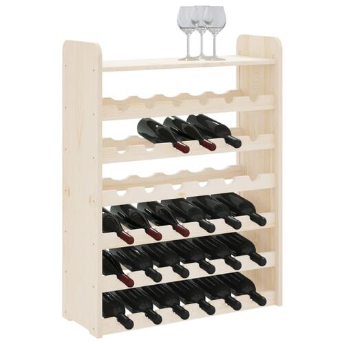 Vinreol med topplade 67,5x25x87 cm massivt fyrretræ