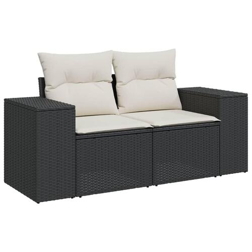 Sofasæt til haven 5 dele med hynder polyrattan sort