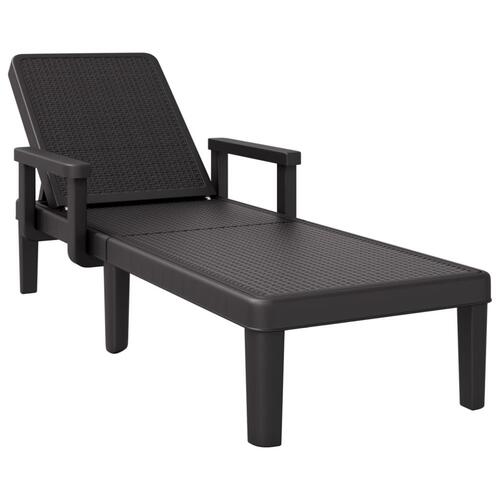 Liggestol 155,5x57x28 cm højdejusterbar polypropylen