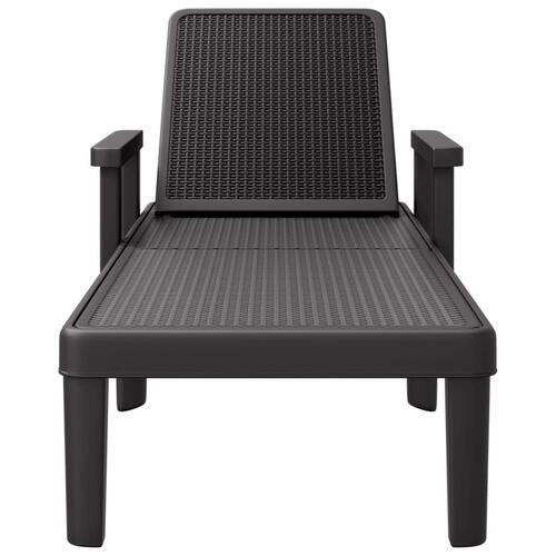 Liggestol 155,5x57x28 cm højdejusterbar polypropylen