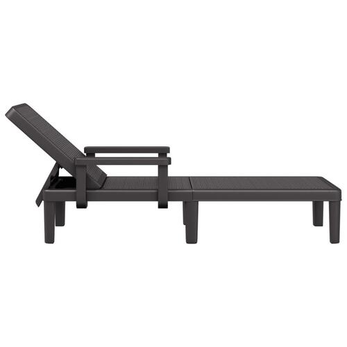 Liggestol 155,5x57x28 cm højdejusterbar polypropylen