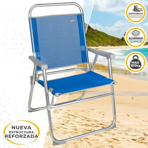 Strandstol Aktive Gomera Blå 48 x 88 x 50 cm Aluminium Foldbar (4 enheder)
