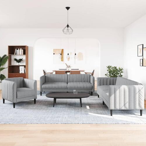 3 personers sofa stof lysegrå