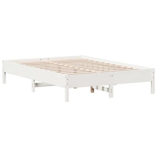 Sengeramme uden madras 150x200 cm massivt fyrretræ hvid