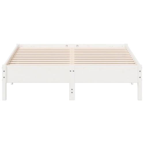 Sengeramme uden madras 150x200 cm massivt fyrretræ hvid